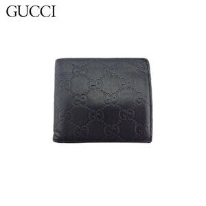 GUCCI Bifold Wallet Guccisima Leather Authentic Used
